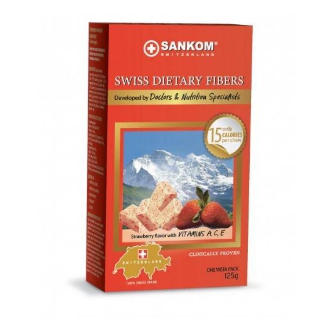 Sankom Swiss Dietary Fibres Stawberry συσκευασία 1 εβδομάδας 125g