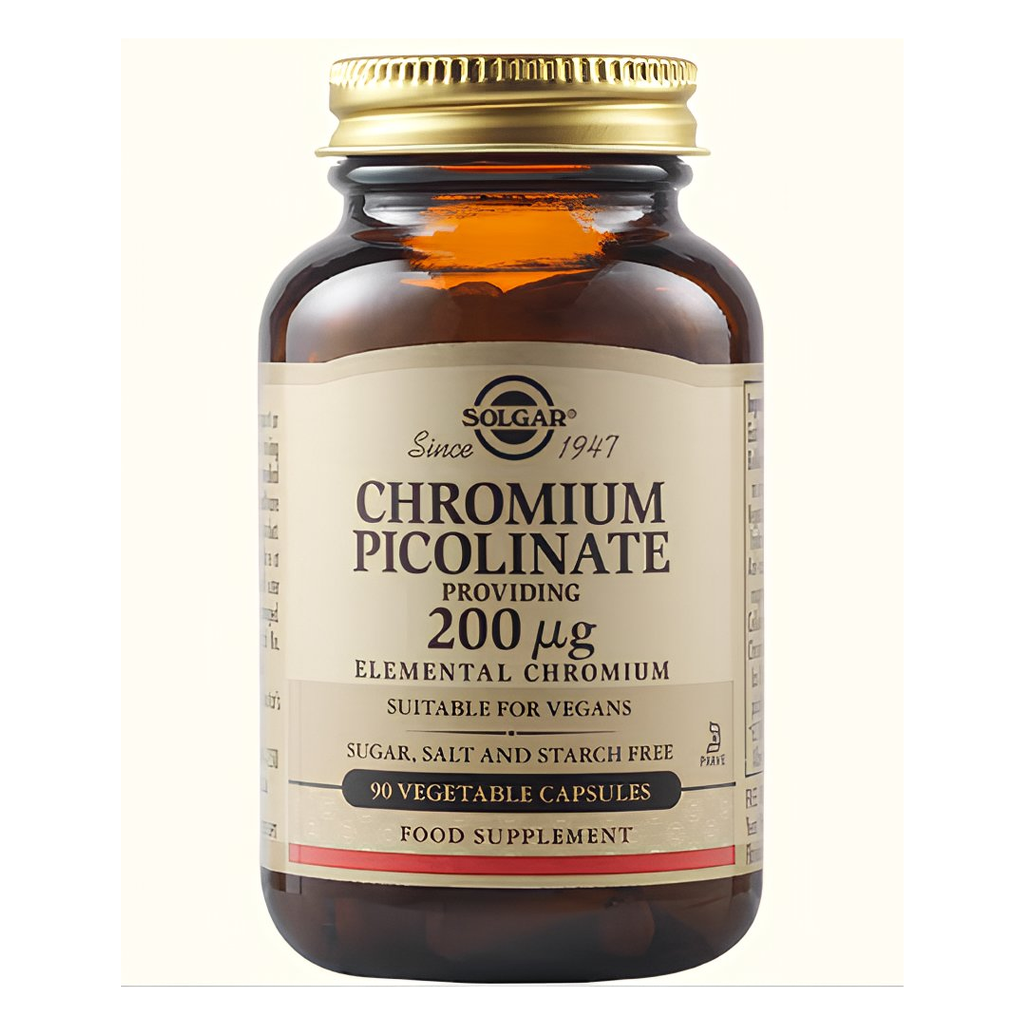 CHROMIUM PICOLINATE 200 µG VEGETABLE CAPSULES