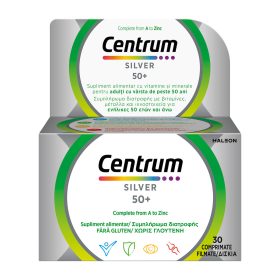 Centrum Silver 50+ Πολυβιταμίνη για Ενέργεια, Ενίσχυση του Ανοσοποιητικού & το Νευρικό Σύστημα 30 ταμπλέτες