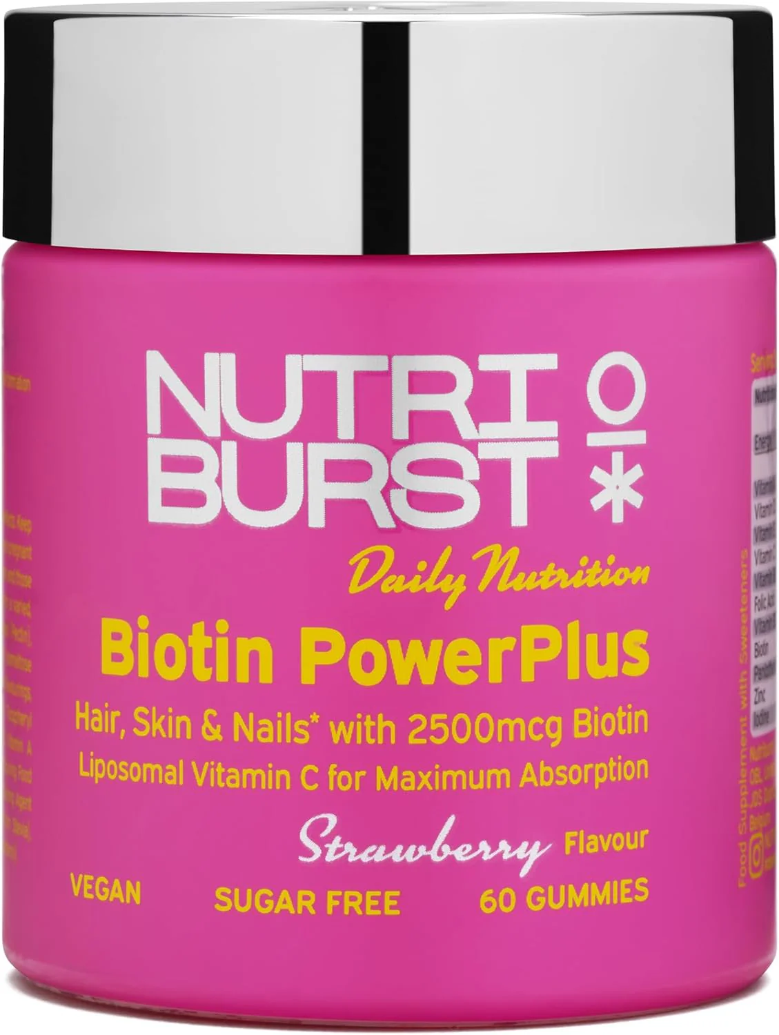 Nutriburst Biotin Power Plus 2500mcg Ζελεδάκια με Βιταμίνη C 60 Count