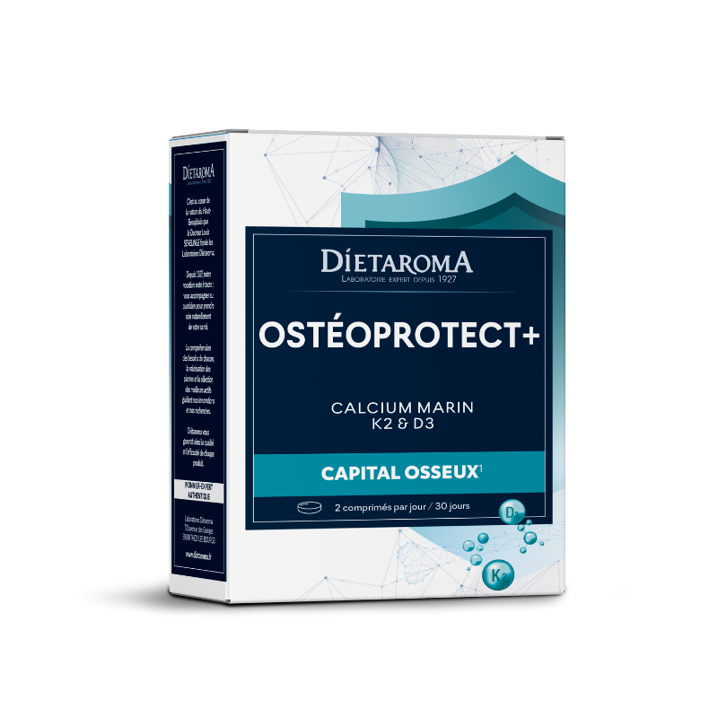 DIETAROMA Osteoprotect + Θαλάσσιο Ασβέστιο, Βιταμίνες Κ2 & D3 60 ταμπλέτες