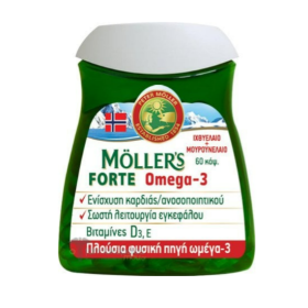 Moller's Forte Μουρουνέλαιο Μίγμα Ιχθυελαίου & Μουρουνέλαιου Πλούσιο σε Ω3 Λιπαρά Οξέα, 60 caps