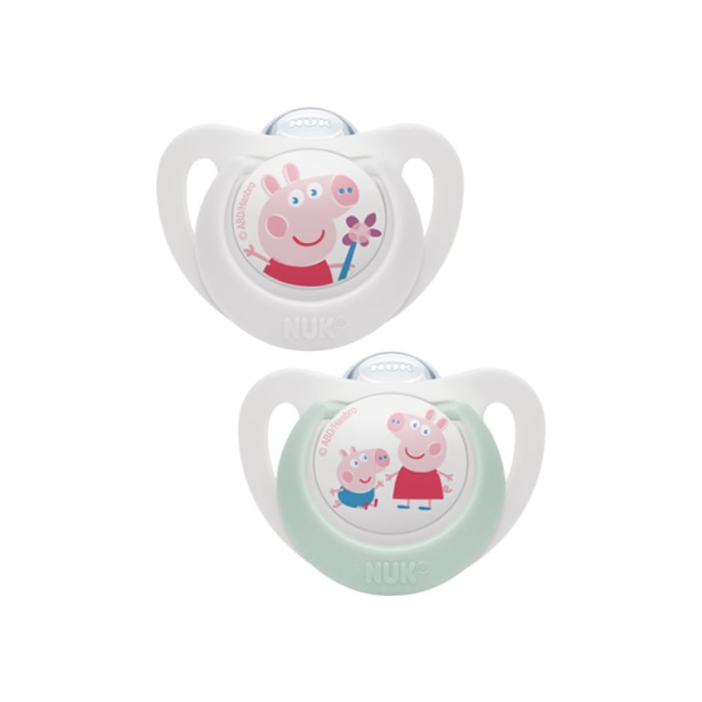 Nuk Star Peppa Pig Πιπίλα Σιλικόνης 6-18m 2 Τεμάχια