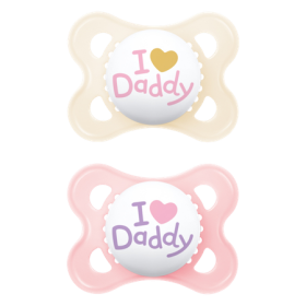 MAM Original I Love Daddy Pink & Beige Color 2-6m Pacifier – 2 pcs