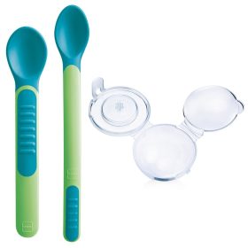 Mam Heat Sensitive Spoons & Cover 6m+, 2 Τεμάχια Πράσινο