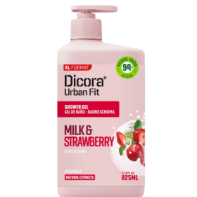 Dicora Urban Fit Shower Gel Vitamin B Strawberry And Milk 825 ml