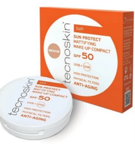 Tecnoskin Sun Protect Compact Make-Up Spf50 Αντηλιακή Πούδρα Προσώπου light