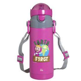 Kids Thermos 'Masha - Earth First' 400ML (magenta)