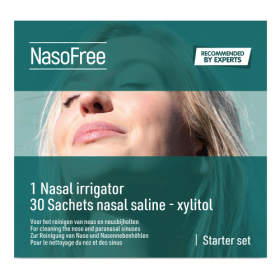 NasoFree Nasal Shower + Nasal Rinse Salt Starter Set | 1 piece + 30 bags