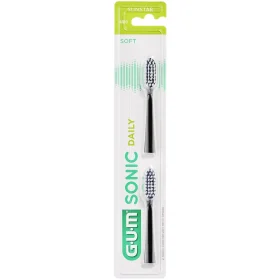 Gum Sonic Daily 4110 Soft Toothbrush Refills Heads 2 Τεμάχια - Μαύρο