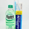 ELUDRIL KIT EVERY DAY PROTECT. INCLUDES ELUDRIL PROTECT MOUTHWASH 500ML, ELGYDIUM ANTI-PLAQUE TOOTHPASTE 75ML & FREE ELGYDIUM CLINIC TOOTHPASTE 20/100