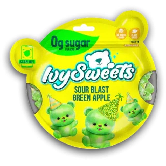 Ivysweets Sour Blast Green Apple Gummies 50g