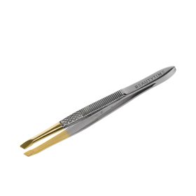 BEAUTYTIME Slant golden tipped tweezers