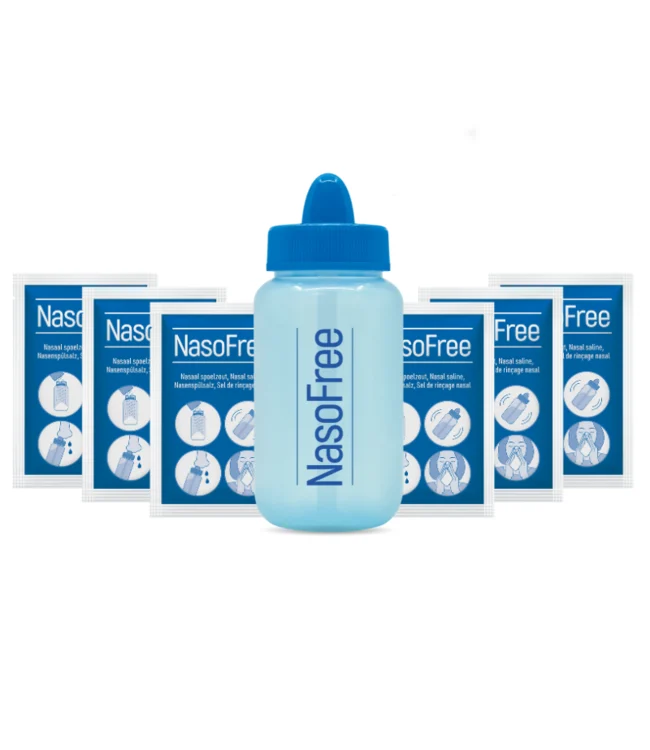 NasoFree Nasal Irrigation Starter Set with Nasal Rinse Salt 30 sachets