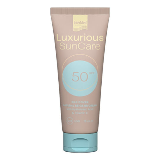 InterMed Luxurious SunCare Αντηλιακή Κρέμα Προσώπου SPF50 με Χρώμα Natural Beige 75ml