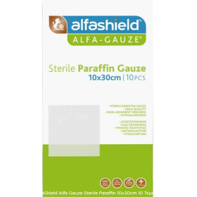 AlfaShield Alfa Gauze Sterile Paraffin 10x30cm 10 Τεμάχια