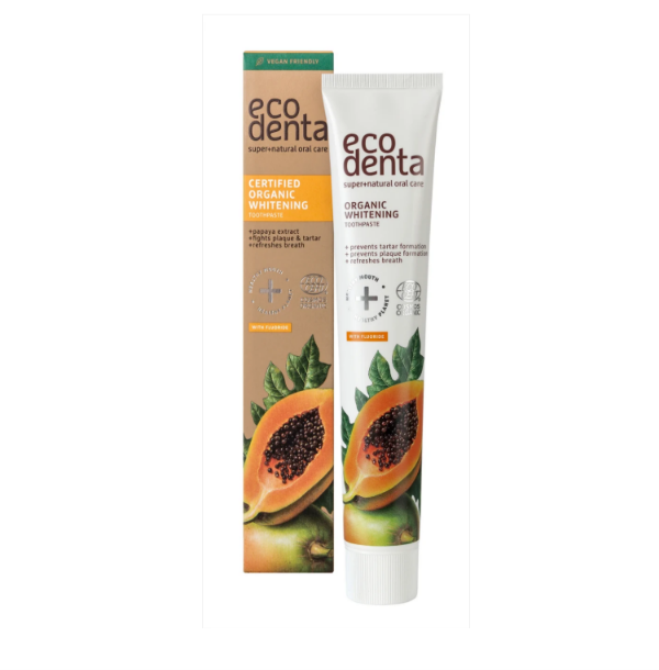 Eco Denta Certified Organic Whitening Toothpaste with Papaya Extract 75ml