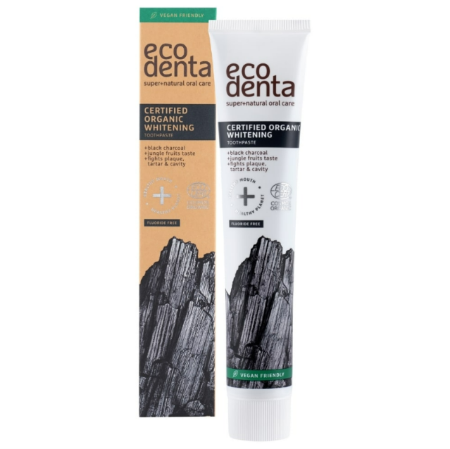 Eco Denta Certified organic whitening toothpaste with charcoal 75 ml