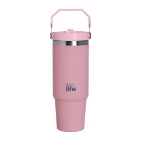 PINK 'HANDLE LID' TUMBLER 900ML